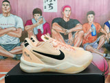 Nike Peach Pink Basketball Sneakers with Black Swoosh