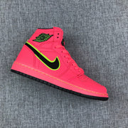 Jordan 1 Mid Hot Punch Black Volt Sneakers AQ9131-600