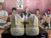 PUMA All-Pro Basketball Shoes in White, Purple and Gold
