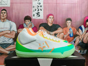 Converse Basketball Shoes in White, Green and Orange