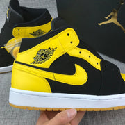 Jordan Air Jordan 1 Mid Black Yellow White Sneakers