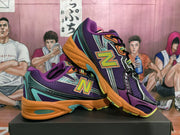 New Balance 740 Color-Blocked Sneakers Purple Green Orange