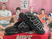 Nike Air More Uptempo Black White Slides