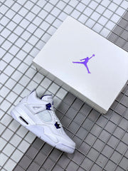 Air Jordan 4 Court Purple White Sneakers