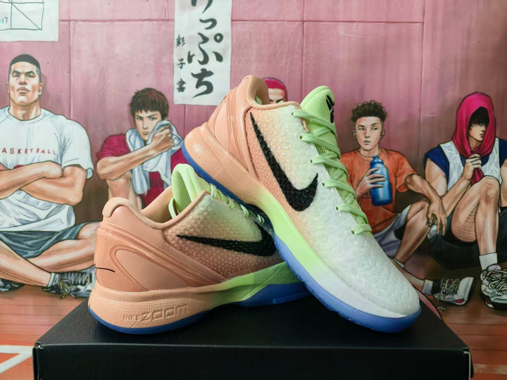 Nike Zoom Kobe Basketball Sneakers Peach Green Blue