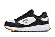 Prada Black and White Logo Low-Top Sneakers