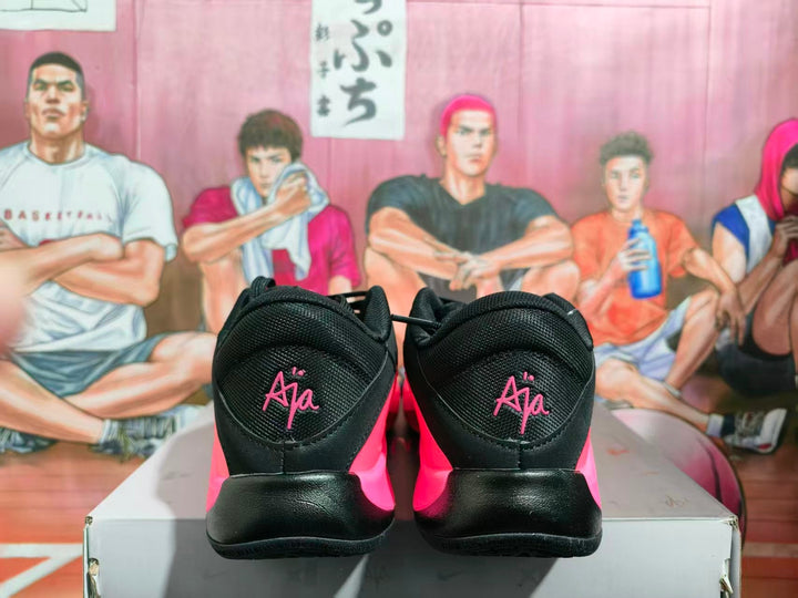 Nike Pink and Black Basketball Sneakers