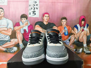 Jordan 3 Low Grey Sneakers with Orange Accents