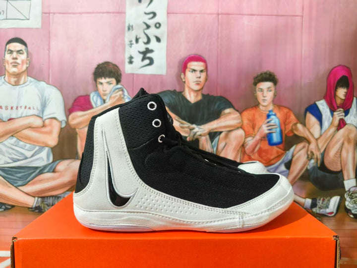 Nike Wrestling Shoes Black and White High-Top