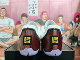Nike LeBron 11 White and Red Basketball Shoes