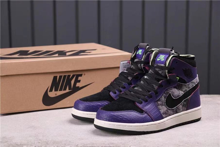 Jordan 1 Zoom Air CMFT Bayou Boys Black Purple Sneakers