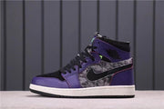 Jordan 1 Zoom Air CMFT Bayou Boys Black Purple Sneakers