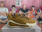 Gold Low-Top Sneakers with Lace-Up Design
