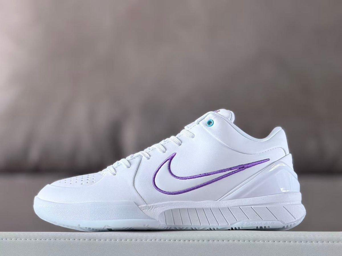 Nike Kobe 4 Low Basketball Shoes White Purple Charlotte