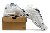 Nike Air Max Plus White and Navy Sneakers