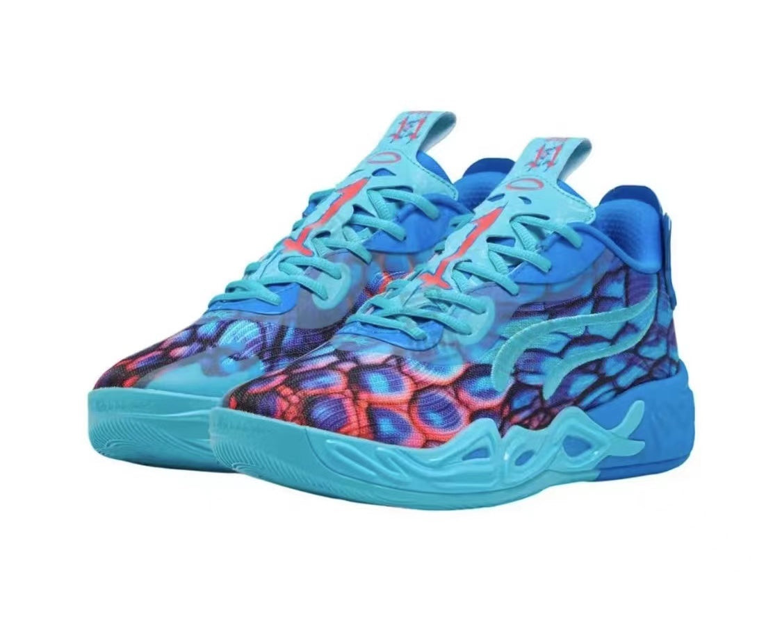 930-1 Blue Multicolor Basketball Sneakers 311318-01