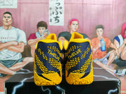 Nike Purple and Yellow Basketball Sneakers