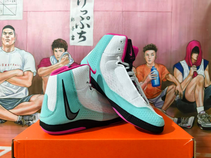 Nike Zoom Hyperdunk High-Top Basketball Shoes, Gray and Aqua