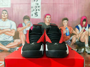 Jordan Red and Black High-Top Basketball Sneakers