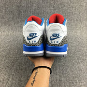 Air Jordan 3 Retro White and Blue Sneakers