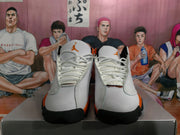 Jordan 13 Retro Basketball Sneakers White and Orange