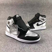 Jordan Air Jordan 1 Silver Toe High-Top Sneakers Black Silver