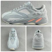 700 Gray and Coral Low-Top Sneakers