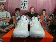 Nike Zoom Basketball Shoes, White, Blue and Orange