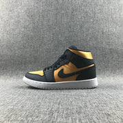 Jordan 1 Mid SE Black Gold Sneakers 852542-401