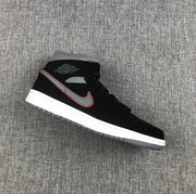 Air Jordan 1 Mid Black Grey Red 554724-060 Sneakers