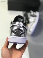 Jordan 1 Low Silver White Black Sneakers 016