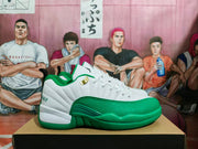 Jordan White Green Basketball Sneakers