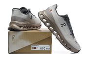 On Cloudmonster 3 Sneakers in Gray and Taupe