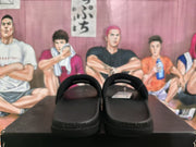 Nike Black Basketball Slides with Kobe Logo