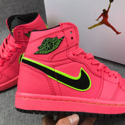 Jordan 1 Mid Hot Punch Black Volt Sneakers AQ9131-600