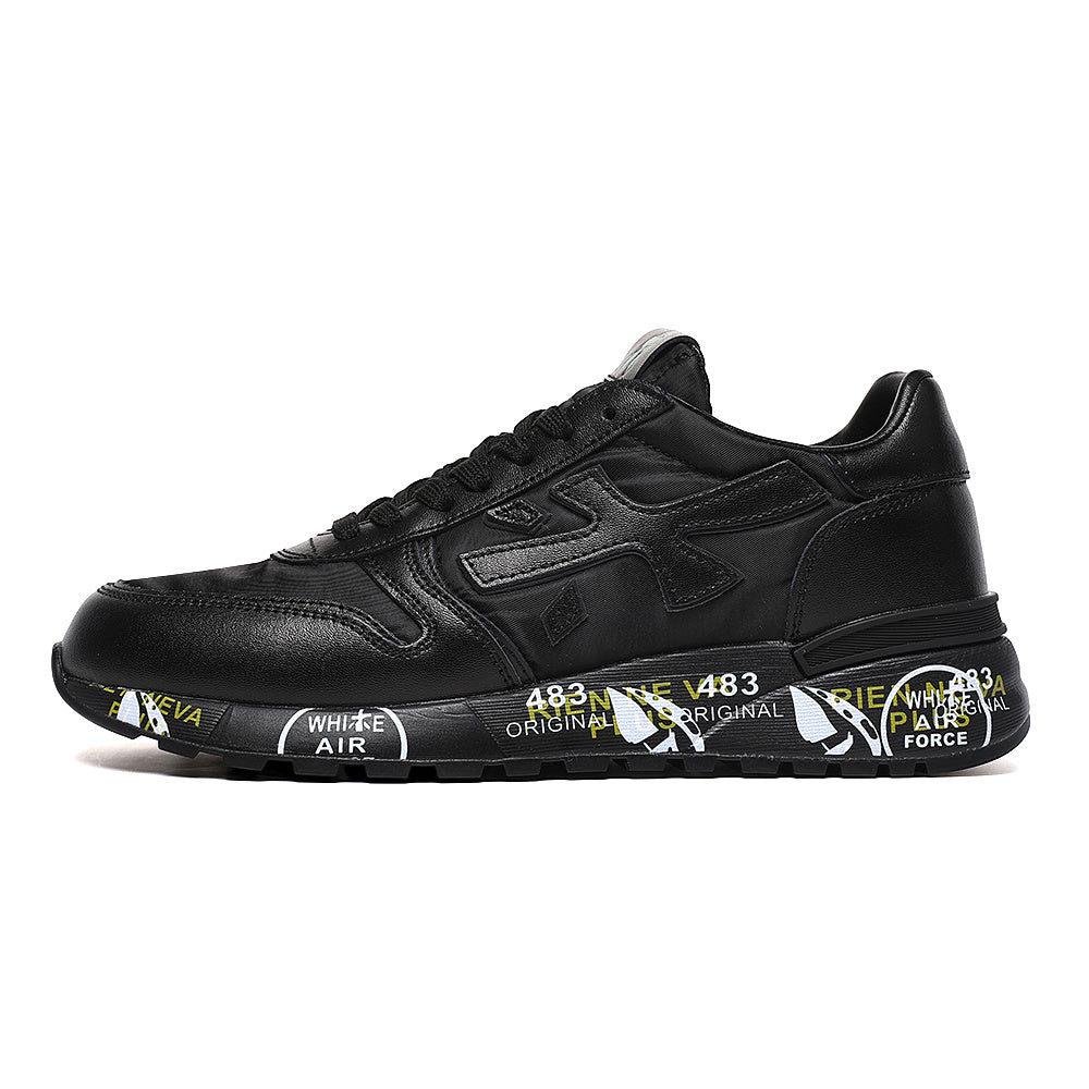Premiata Black Printed-Sole Low-Top Sneakers