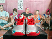 Nike Red and Silver Basketball Sneakers
