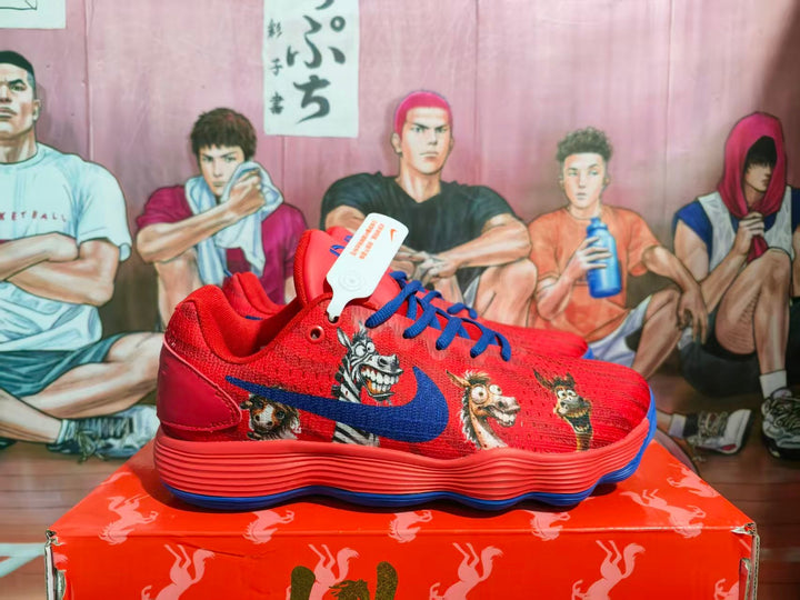 Nike Red and Blue Graphic Sneakers