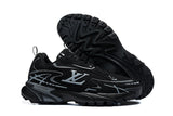 Louis Vuitton Black and Silver Graphic Low-Top Sneakers