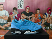 Blue Low-Top Sneakers with Black Midsole, EU 40-46