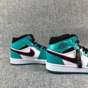 Jordan 1 Mid South Coast Teal White Sneakers 852542-306