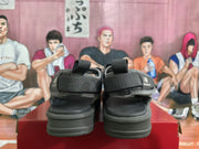 New Balance Black and Gray Adjustable Strap Sandals