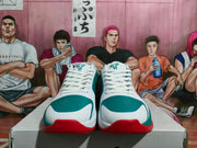 Nike Basketball Sneakers White Teal Red Horse-Year Design