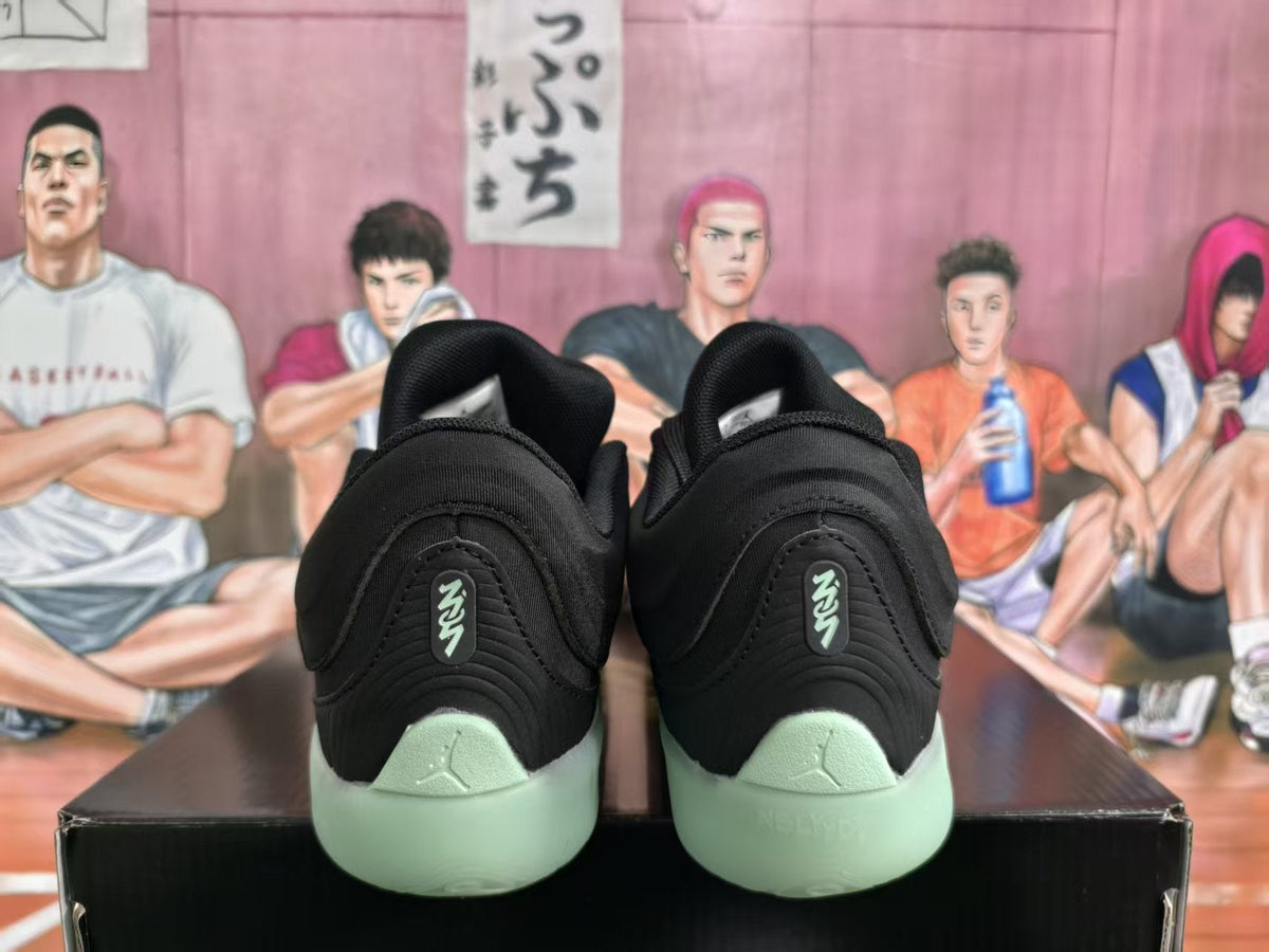 Jordan Basketball Sneakers Black with Mint Green Sole