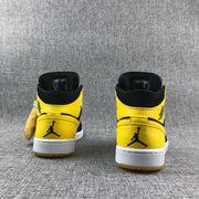 Jordan Air Jordan 1 Mid Black Yellow White Sneakers