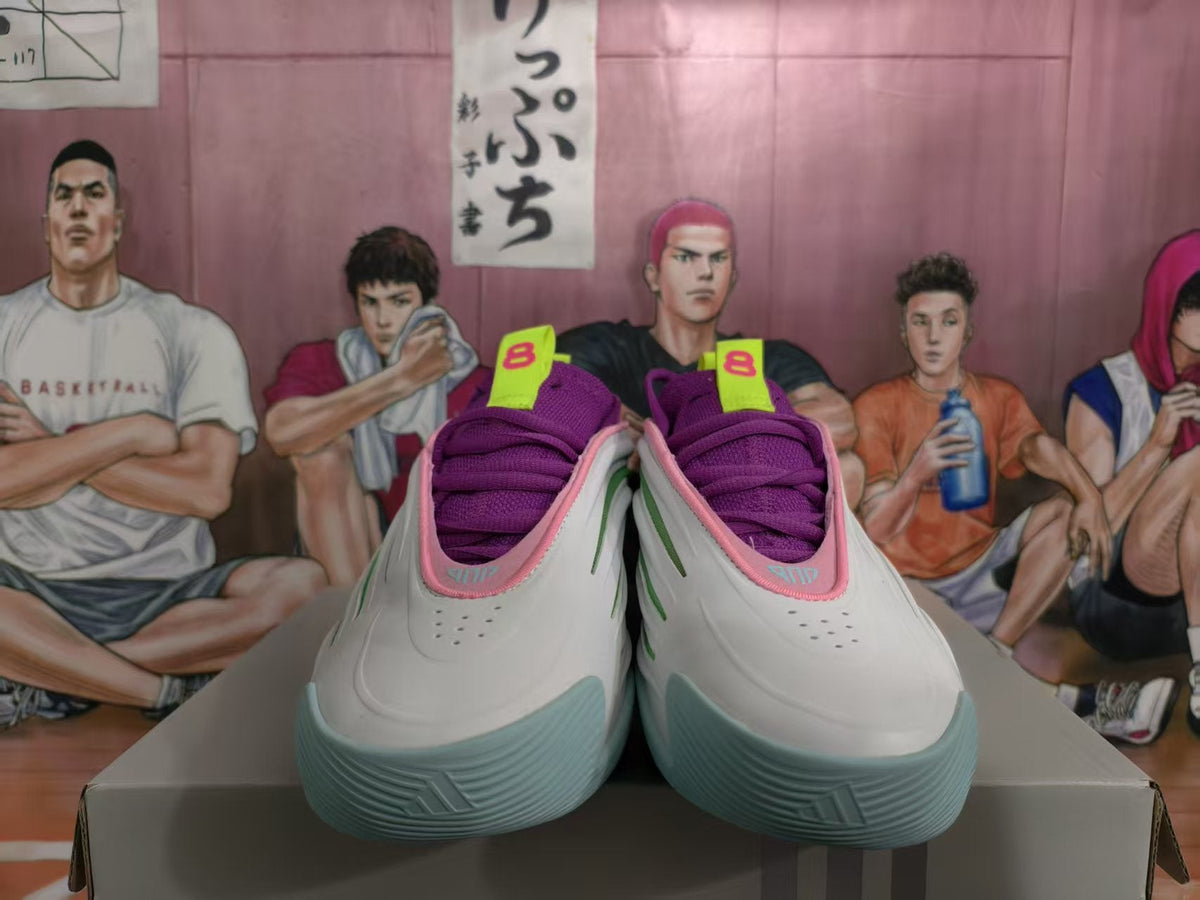 Nike Basketball Shoes White Purple Green