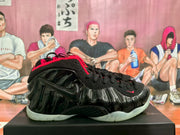 Nike Foamposite Sneakers Black Red Glow Sole