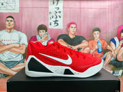 Red Basketball Sneakers with White and Black Details