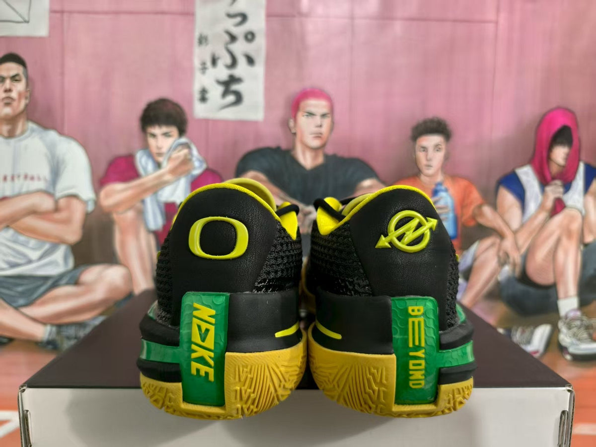 Nike Black Duck Basketball Sneakers Black Yellow Green