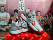 Nike Grey and Red Basketball Sneakers